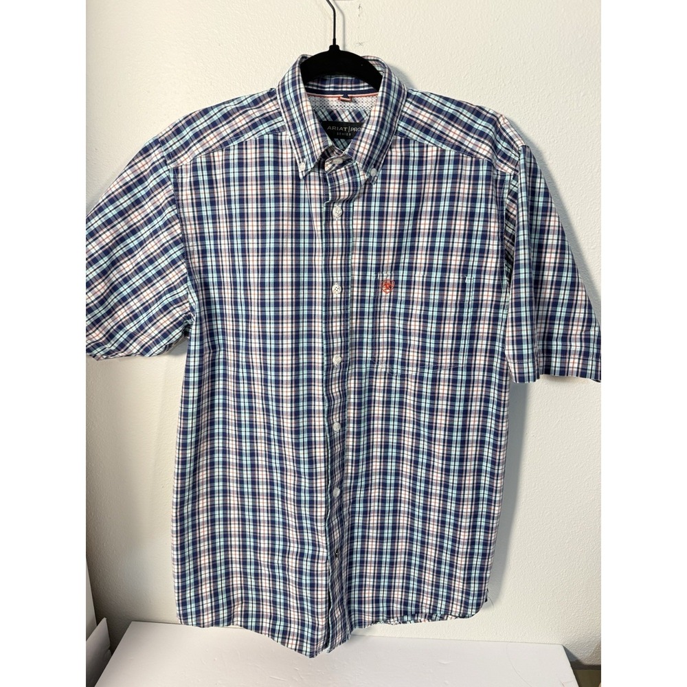 Ariat Men's Wrinkle Resistant Plaid Short Sleeve Button-Down S/P AR01